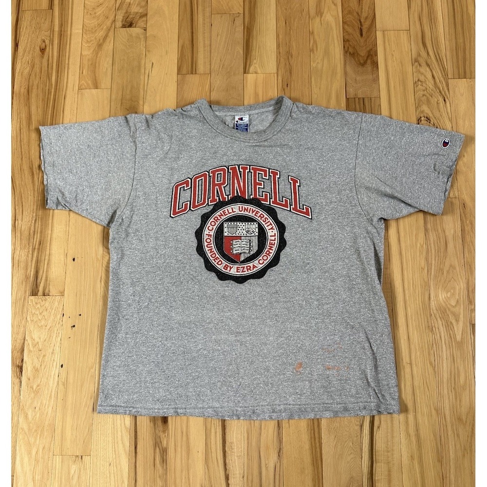 Vintage Champion Cornell University T-Shirt 2XL USA Single Stitch Ivy 90s